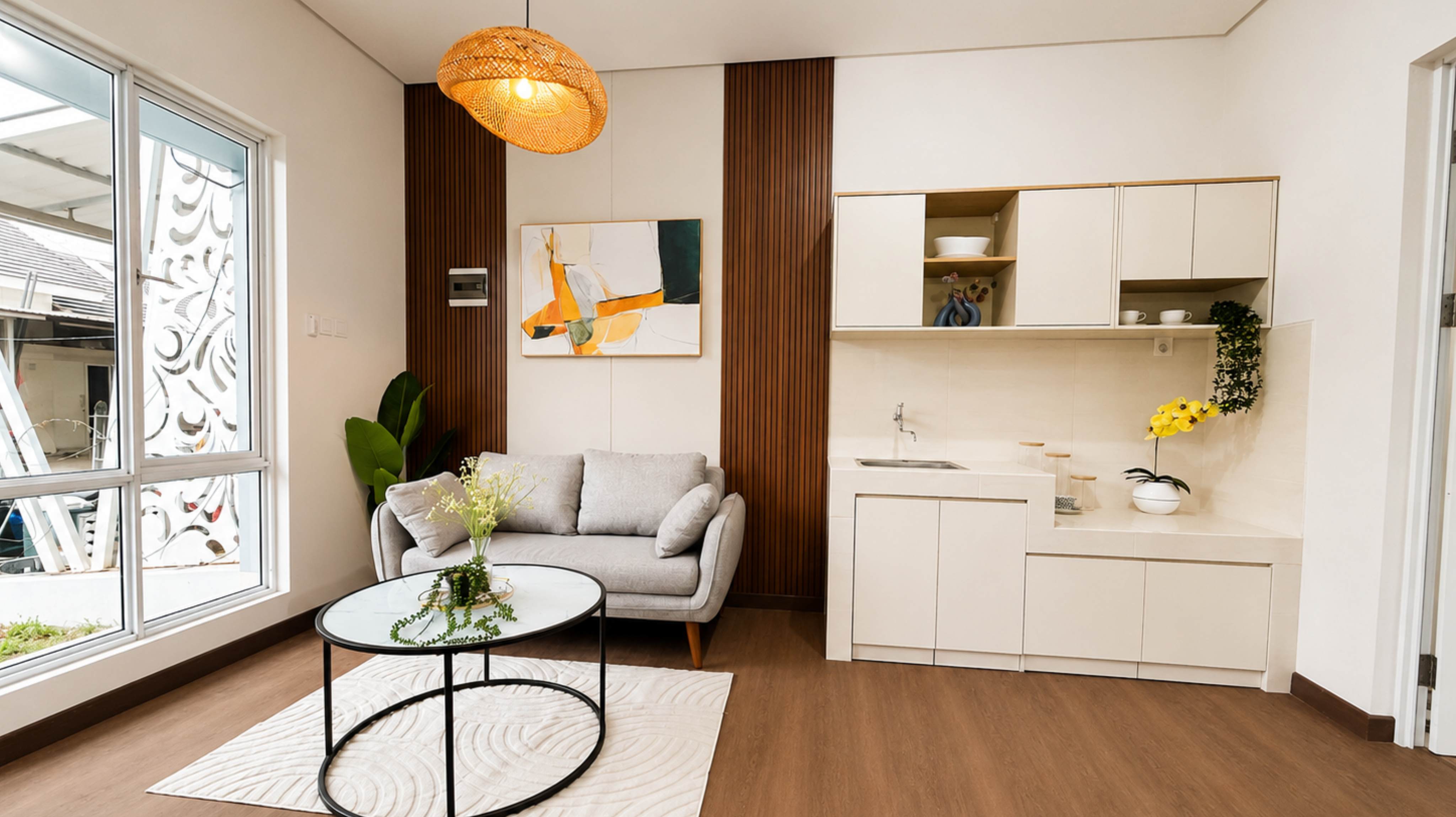[J12/59] Hemat Ratusan Juta untuk Interior! Rumah Estetik Siap Huni Lengkap dengan Dining Set Mewah, Sofa, & AC Terpasang.